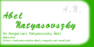 abel matyasovszky business card