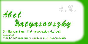 abel matyasovszky business card